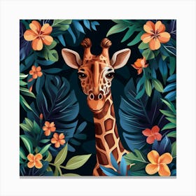 Jungle Giraffe (7) Canvas Print