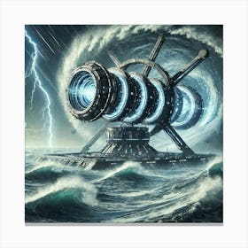 A High Tech, Sci Fi Scene Of The Oceanic Tempest G 1 Canvas Print