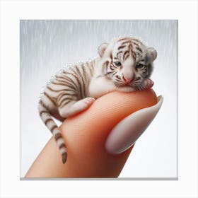 White Tiger Cub 2 Canvas Print