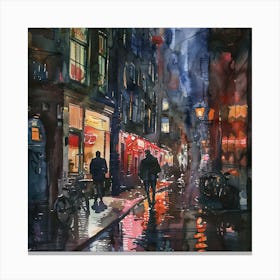 Amsterdam Red Light District at Night Series 1 Canvas Print
