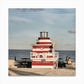 Lifeguard Tower On The Beach 1 Canvas Print