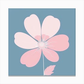 A White And Pink Flower In Minimalist Style Square Composition 217 Canvas Print