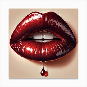 Velvet Kiss A Bold And Elegant Close Up Of Pretty Lips Art Print Stampe su tela