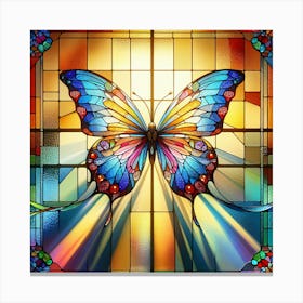 Stained Glass Butterfly Art III Canvas Print