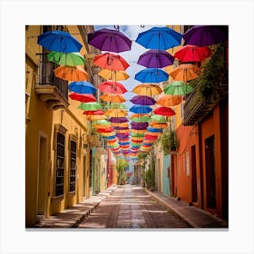 Colorful Umbrellas 4 1 Canvas Print