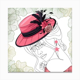 Girl In A Hat Canvas Print