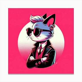 Cat In Suit Canvas Print