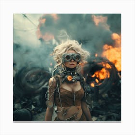 Steampunk Girl With Goggles Canvas Print