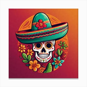 Day Of The Dead Skull 143 Canvas Print