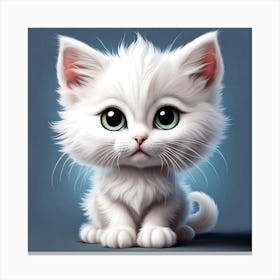 Cute White Kitten Canvas Print