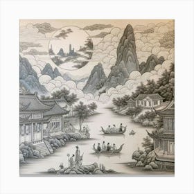 Chinese Landscape Painting 3 Canvas Print