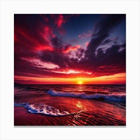 Sunset On The Beach 599 Canvas Print