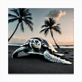 Turtle On The Beach 3 Canvas Print