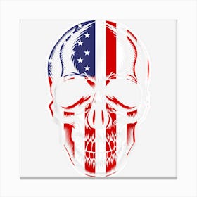 Patriotic American Flag With Skull Bundle For Men And Women Canvas Print