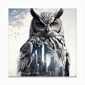 Owl In The City 1 Canvas Print