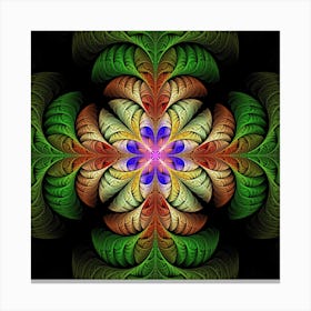 Fractal Abstract Flower Floral Canvas Print