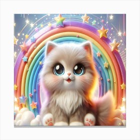 Rainbow Kitten Canvas Print