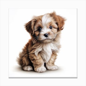 Puppy Painting Canvas Print