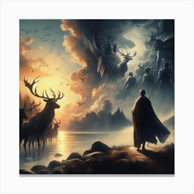 King Of Deer Canvas Print