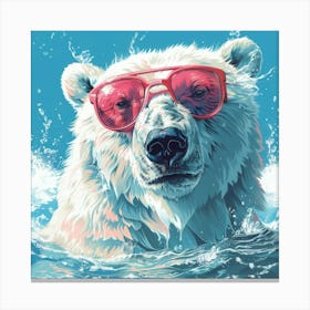 Polar Bear In Sunglasses 1 Canvas Print