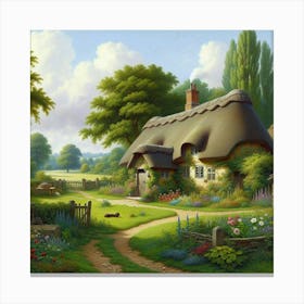 Cottage In The Country Canvas Print