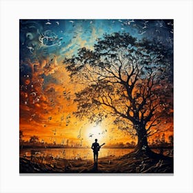 Sunset In The Forest 4 Canvas Print