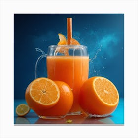 Orange Juice Splash Canvas Print