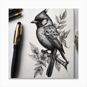 Bird Tatoo Canvas Print