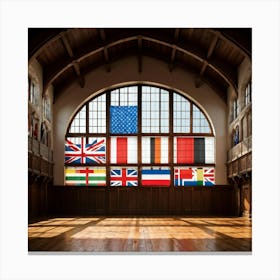 A Collection Of Intricately Designed Global Country Flags Aligned Neatly In A Grid With Each Flag (1) Canvas Print