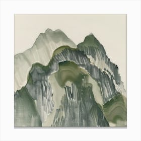 Japanese Watercolour Of Mount Tanigawa 3 Canvas Print