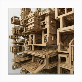 City Made Of Cardboard Canvas Print