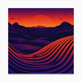 Abstract Landscape ,Colors Deep Orange , Sun set attracting color of art Canvas Print