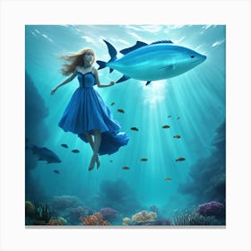 Girl Under The Sea Canvas Print