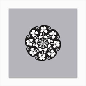 Black And White Floral Pattern 1 Canvas Print