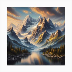 Mountain Landscape Painting 6 Canvas Print