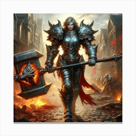 Warrior In Armor Canvas Print