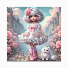 Little Girl In Pink 4 Canvas Print