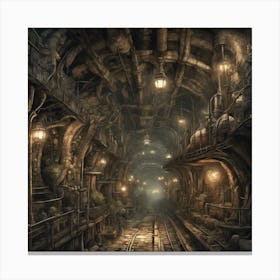 444389 An Underground City, Filled With Steam Powered Tra Xl 1024 V1 0 Canvas Print
