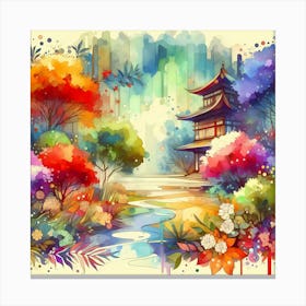 Asian Watercolor Painting 10 Canvas Print