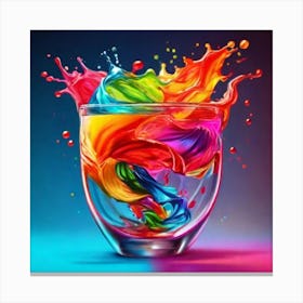 Colorful Splash In The Glass Canvas Print