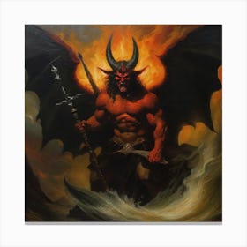 Demon In Flames Canvas Print