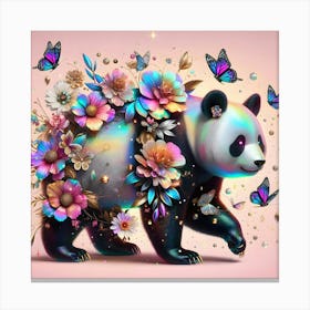 Panda Bear With Butterflies 1 Canvas Print