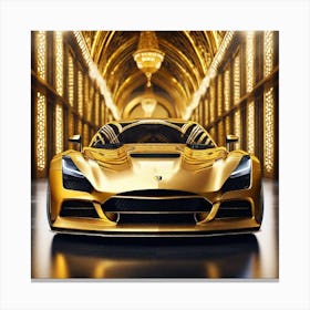 Golden Aston Martin Canvas Print