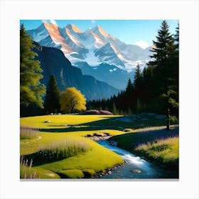 Land Painting 1 Canvas Print