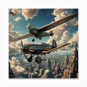 Airships In The Sky Canvas Print