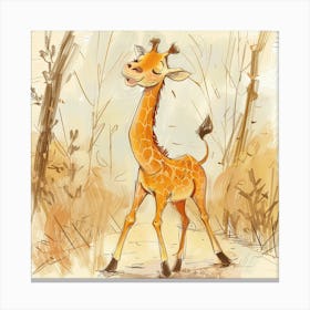 Cartoon Giraffe Canvas Print