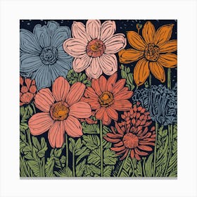 Linocut (19) Canvas Print