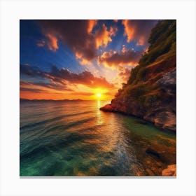 Sunset Over The Sea 14 Canvas Print