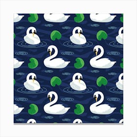 Swan Pattern Elegant Design Canvas Print