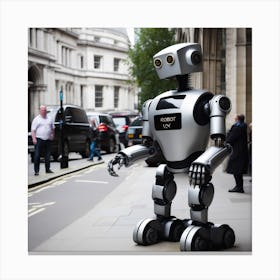 Robot On The Street 45 Canvas Print